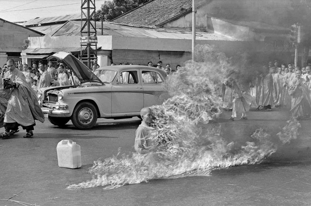 Buddist Monk Sets Himself on Fire